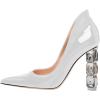 imageFSJ Women Pointed Toe Slip On Crystal Pumps Gorgeous Three Diamonds High Heel Bridal Wedding Comfort Party Dress Shoes Size 416 USWhite