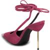 imageFSJ Women Sexy Laceup Slingback Pumps Closed Cap Toe Strappy Stiletto Heel Sandals Cocktail Nightclub Party Shoes Size 415 USMagenta