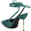 imageFSJ Women Sexy Laceup Slingback Pumps Closed Cap Toe Strappy Stiletto Heel Sandals Cocktail Nightclub Party Shoes Size 415 USTeal