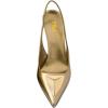 imageFSJ Women Slingback Stiletto High Heels Pumps Pointed Toe Metallic Triangle Sleek Sandals with Strech Strap Sexy Office Dress Shoes Size 416 USGold