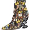 imageFSJ Women Chic Pointed Toe Butterfly High Heel Ankle Boots Side Zipper Glossy Leather Booties Casual Fashion Party Shoes Size 416 USButterfly