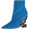 imageFSJ Women Chic Pointed Toe Butterfly High Heel Ankle Boots Side Zipper Glossy Leather Booties Casual Fashion Party Shoes Size 416 USDeepskyblue