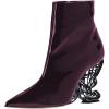 imageFSJ Women Chic Pointed Toe Butterfly High Heel Ankle Boots Side Zipper Glossy Leather Booties Casual Fashion Party Shoes Size 416 USPurple