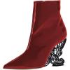 imageFSJ Women Chic Pointed Toe Butterfly High Heel Ankle Boots Side Zipper Glossy Leather Booties Casual Fashion Party Shoes Size 416 USRed