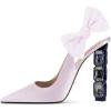 imageFSJ Women Cute Pointed Toe Stiletto High Heel Ankle Strap Pumps Rhinestone Bowknot Slingback Slip On Party Dress Shoes Size 415 USThistle Crystal Heel
