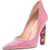 imageFSJ Women Pointed Toe Slip On Crystal Pumps Gorgeous Three Diamonds High Heel Bridal Wedding Comfort Party Dress Shoes Size 416 USPink