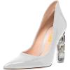 imageFSJ Women Pointed Toe Slip On Crystal Pumps Gorgeous Three Diamonds High Heel Bridal Wedding Comfort Party Dress Shoes Size 416 USWhite