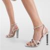 imageFSJ Women Ankle Strap High Heels Sandals Open Toe Sexy Comfort Strappy Sandals Chic Metal Chain Chunky Block Heel Wedding Bridal Pumps Shoes Size 416 USSilver