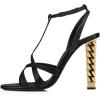 imageFSJ Women Ankle Strap High Heels Sandals Open Toe Sexy Comfort Strappy Sandals Chic Metal Chain Chunky Block Heel Wedding Bridal Pumps Shoes Size 416 USBlack