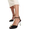 imageFSJ Women Gorgeous Peep Toe with Shiny Decoration Sandals Pearls High Heel Ankle Strap Ladies Party Prom Wedding Dress Shoes Size 416 USBlacksuede