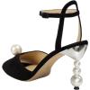 imageFSJ Women Gorgeous Peep Toe with Shiny Decoration Sandals Pearls High Heel Ankle Strap Ladies Party Prom Wedding Dress Shoes Size 416 USBlacksuede