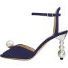 imageFSJ Women Gorgeous Peep Toe with Shiny Decoration Sandals Pearls High Heel Ankle Strap Ladies Party Prom Wedding Dress Shoes Size 416 USBlue