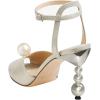 imageFSJ Women Gorgeous Peep Toe with Shiny Decoration Sandals Pearls High Heel Ankle Strap Ladies Party Prom Wedding Dress Shoes Size 416 USChampagne Satin
