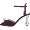 imageFSJ Women Gorgeous Peep Toe with Shiny Decoration Sandals Pearls High Heel Ankle Strap Ladies Party Prom Wedding Dress Shoes Size 416 USPurple
