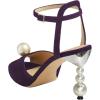 imageFSJ Women Gorgeous Peep Toe with Shiny Decoration Sandals Pearls High Heel Ankle Strap Ladies Party Prom Wedding Dress Shoes Size 416 USPurple
