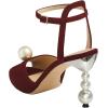 imageFSJ Women Gorgeous Peep Toe with Shiny Decoration Sandals Pearls High Heel Ankle Strap Ladies Party Prom Wedding Dress Shoes Size 416 USRed