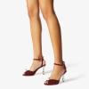 imageFSJ Women Gorgeous Peep Toe with Shiny Decoration Sandals Pearls High Heel Ankle Strap Ladies Party Prom Wedding Dress Shoes Size 416 USRed