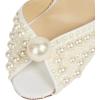 imageFSJ Women Gorgeous Peep Toe with Shiny Decoration Sandals Pearls High Heel Ankle Strap Ladies Party Prom Wedding Dress Shoes Size 416 USWhitepearls