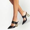 imageFSJ Women Graceful Pointed Toe Gold Chain High Heel Mules Slip On Backless Ladies Dance Date Summer Vacation Shoes Size 416 USBlack