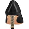 imageFSJ Women Multi Print Pumps Mid High Chuny Heels Metallic Chains Stylish Pointed Toe Slip On Cocktail Party Dress Shoes Size 415 USBlack