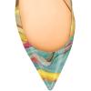 imageFSJ Women Multi Print Pumps Mid High Chuny Heels Metallic Chains Stylish Pointed Toe Slip On Cocktail Party Dress Shoes Size 415 USQuicksand