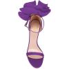 imageFSJ Women Open Toe Crystal Block Heels Sandals with Flower Bloom Back Ankle Strap Buckle Silk Satin Chunky Thick High Heels Wedding Party Pump Shoes Size 416 USPurple