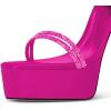imageFSJ Women Open Toe Special Thick High Heel Platform Sandals Rhinestone Strappy Slip On Summer Dress Shoes Size 415 USFuscia