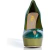 imageFSJ Women Pumps Block Heel Platform Shoes Comfort Peep Toe Special High Heel Slip On Evening Dress Pumps Size 416 USGreen