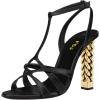 imageFSJ Women Ankle Strap High Heels Sandals Open Toe Sexy Comfort Strappy Sandals Chic Metal Chain Chunky Block Heel Wedding Bridal Pumps Shoes Size 416 USBlack