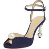 imageFSJ Women Gorgeous Peep Toe with Shiny Decoration Sandals Pearls High Heel Ankle Strap Ladies Party Prom Wedding Dress Shoes Size 416 USBlue