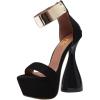imageFSJ Women Platform Chunky Heel Strappy Sandals Open Toe Metal Ankle Strap Special Shaped Bottle High Heel Wedding Work Party Dress Shoes Size 416 USBlack