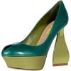imageFSJ Women Pumps Block Heel Platform Shoes Comfort Peep Toe Special High Heel Slip On Evening Dress Pumps Size 416 USGreen