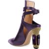 imageFSJ Women Classic Pointed Toe Crystal Block Chunky High Heels Bootie Elastic Ankle Wrap Slingback Party Shoes Size 415 M USPurple Crystal