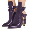 imageFSJ Women Classic Pointed Toe Crystal Block Chunky High Heels Bootie Elastic Ankle Wrap Slingback Party Shoes Size 415 M USPurple Crystal