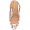 imageFSJ Women Clear Rhinestone Peep Toe Slingback Pumps Chunky Block High Heel Sparkling Crystal Slip On Party Dance Sexy Dress Shoes Size 416 USChampagne Gold