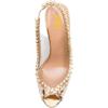 imageFSJ Women Clear Rhinestone Peep Toe Slingback Pumps Chunky Block High Heel Sparkling Crystal Slip On Party Dance Sexy Dress Shoes Size 416 USGold