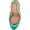 imageFSJ Women Clear Rhinestone Peep Toe Slingback Pumps Chunky Block High Heel Sparkling Crystal Slip On Party Dance Sexy Dress Shoes Size 416 USGreen