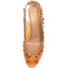 imageFSJ Women Clear Rhinestone Peep Toe Slingback Pumps Chunky Block High Heel Sparkling Crystal Slip On Party Dance Sexy Dress Shoes Size 416 USOrange Gold