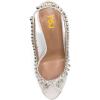 imageFSJ Women Clear Rhinestone Peep Toe Slingback Pumps Chunky Block High Heel Sparkling Crystal Slip On Party Dance Sexy Dress Shoes Size 416 USWhite