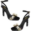 imageFSJ Women Colored Diamond Heel Sandals Square Open Toe Ankle Strap Special Jewel Chunky High Heel Sandals Party Shopping Holiday Shoes Size 416 USBlack