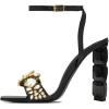 imageFSJ Women Colored Diamond Heel Sandals Square Open Toe Ankle Strap Special Jewel Chunky High Heel Sandals Party Shopping Holiday Shoes Size 416 USBlack