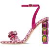 imageFSJ Women Colored Diamond Heel Sandals Square Open Toe Ankle Strap Special Jewel Chunky High Heel Sandals Party Shopping Holiday Shoes Size 416 USFuchsia