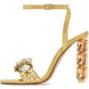imageFSJ Women Colored Diamond Heel Sandals Square Open Toe Ankle Strap Special Jewel Chunky High Heel Sandals Party Shopping Holiday Shoes Size 416 USGold