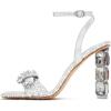 imageFSJ Women Colored Diamond Heel Sandals Square Open Toe Ankle Strap Special Jewel Chunky High Heel Sandals Party Shopping Holiday Shoes Size 416 USSilver