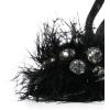 imageFSJ Women Crystal Chunky High Heel Sandals Open Square Toe Ankle Strap Buckle Clear Block Heel Fur Feather Cute Sparkly Dance Shoes Size 416 USBlack