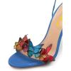 imageFSJ Women Gold Metal Chain Chunky High Heel Sexy Open Toe Butterfly One Strap Lace Up Sandals Party Prom Dressy Shoes Size 415 USBlue