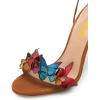 imageFSJ Women Gold Metal Chain Chunky High Heel Sexy Open Toe Butterfly One Strap Lace Up Sandals Party Prom Dressy Shoes Size 415 USBrown