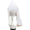 imageFSJ Women Gorgeous Pointed Toe Crystal Block Chunky High Heel Pumps Slip On Ladies Wedding Evening Dress Shoes Size 416 USWhite