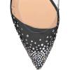 imageFSJ Women High Crystal Chunky Heel Transparent PVC Pumps Rhinestones 105mm Clear Heels Pointed Closed Toe Slip On Pump Bridal Wedding Party Dress Shoes Size 416 USBlack