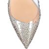 imageFSJ Women High Crystal Chunky Heel Transparent PVC Pumps Rhinestones 105mm Clear Heels Pointed Closed Toe Slip On Pump Bridal Wedding Party Dress Shoes Size 416 USSilver Glitter